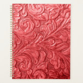 Leather Wallet Texture Red Embossed Planner Planer (Vorderseite)