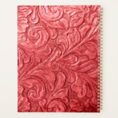 Leather Wallet Texture Red Embossed Planner Planer (Rückseite)