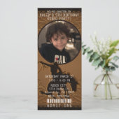 Leather Western Wild West Cowboy Birthday Foto Einladung (Stehend Vorderseite)