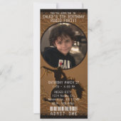 Leather Western Wild West Cowboy Birthday Foto Einladung (Vorderseite)