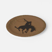 Leather Western Wild West Cowboy Birthday Party Pappteller (Schrägansicht)