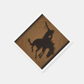 Leather Western Wild West Cowboy Birthday Party Serviette (Ecke)