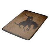 Leather Western Wild West Rustic Country Cowboy Badematte (Schrägansicht)