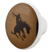 Leather Western Wild West Rustic Country Cowboy Keramikknauf (Rechts)