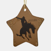 Leather Western Wild West Rustic Country Cowboy Keramikornament (Links)
