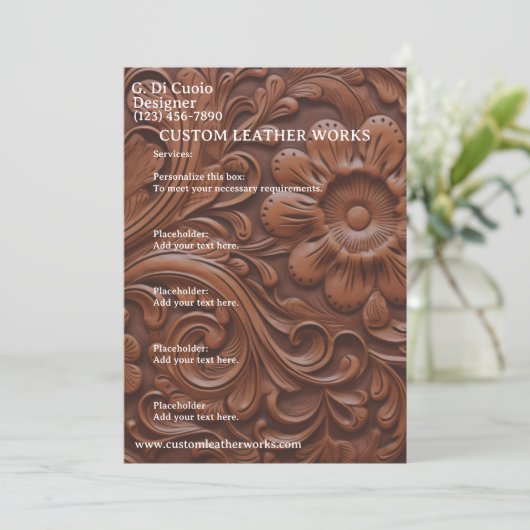 Leather Work Einladung (Stehend Vorderseite)