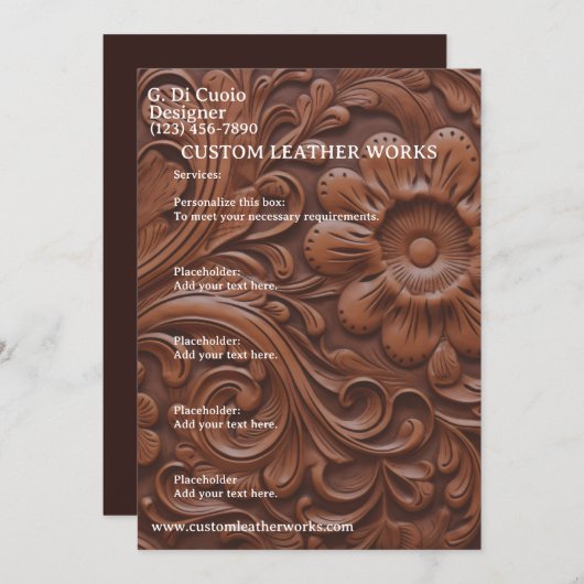 Leather Work Einladung (Vorne/Hinten)