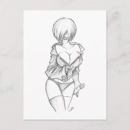 Leather Zip Postkarte (Vorderseite)