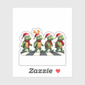 Leatherback Sea Turtle Crossing Road Xmas T-Shirt Aufkleber (Blatt)