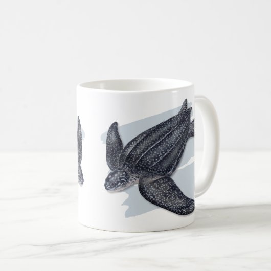Leatherback-Seeschildkröte-Tasse Kaffeetasse (VorderseiteRechts)