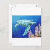 LEATHERBACK TURTLE POSTKARTE (Vorne/Hinten)
