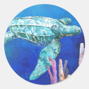 LEATHERBACK TURTLE RUNDER AUFKLEBER