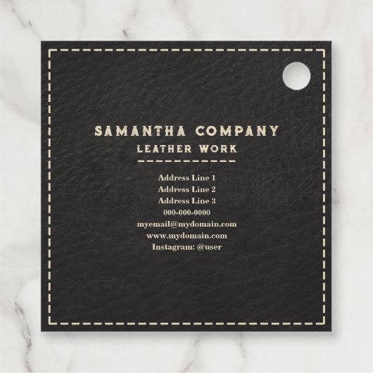 Leatherworker Handwerker Black Geschenkanhänger (Rückseite)