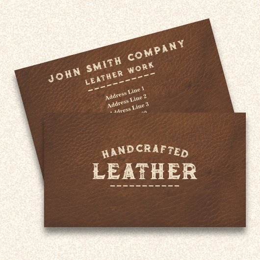 Leatherworker Handwerker Brown Visitenkarte
