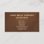 Leatherworker Handwerker Brown Visitenkarte (Rückseite)