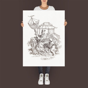 "L'Eau" - Vintage Gestaltung der vier Elemente Poster