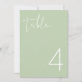 LEAV Vibranel Pastel Green Einfache Tischnummer (Vorderseite)