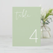 LEAV Vibranel Pastel Green Einfache Tischnummer (Stehend Vorderseite)