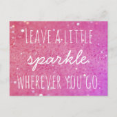 Leave a little sparkle wherever you go Pink Bokeh Postkarte (Vorderseite)