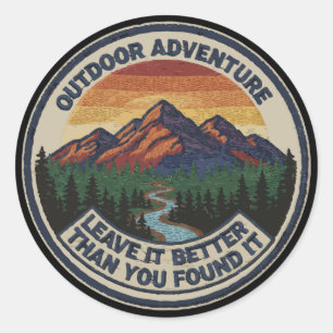 Leave It Better Vintage Outdoor Abenteuer Berg Runder Aufkleber