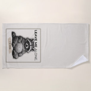 Leave Me Alone Raccoon Doormat   Funny Introvert  Strandtuch