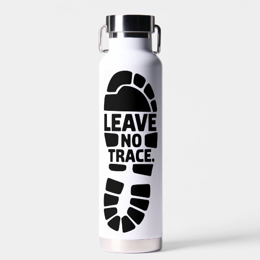 Leave No Trace Hiking Bootprint Design Trinkflasche (Vorne)