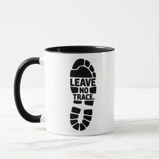 Leave No Trace-Wanderstiefelabdruck-Design Tasse (Links)