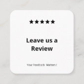 Leave Us a Review QR Code  Quadratische Visitenkarte (Vorderseite)