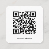 Leave Us a Review QR Code  Quadratische Visitenkarte (Rückseite)