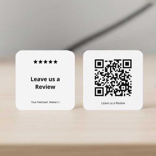Leave Us a Review QR Code  Quadratische Visitenkarte