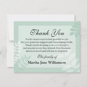 LeaveGreen Trauerkarte Flach Beileidskarte Mitteilungskarte