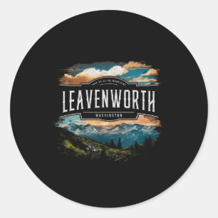Leavenworth Berge Washington Wandern Outdoor V Runder Aufkleber