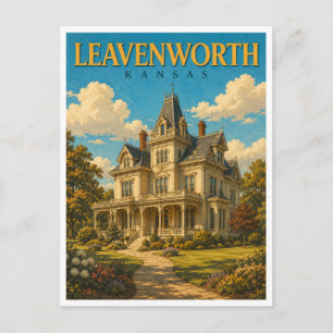Leavenworth Kansas Carroll Mansion GeoSaga Postkarte
