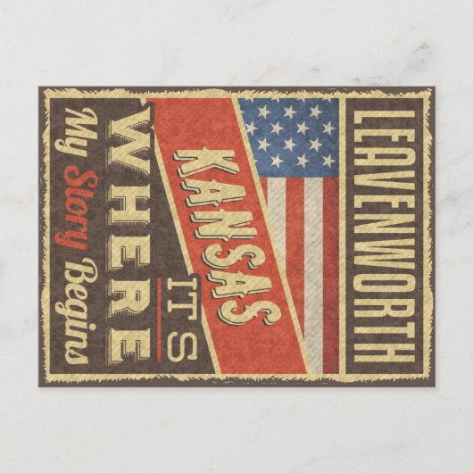 Leavenworth Kansas Postkarte (Vorderseite)