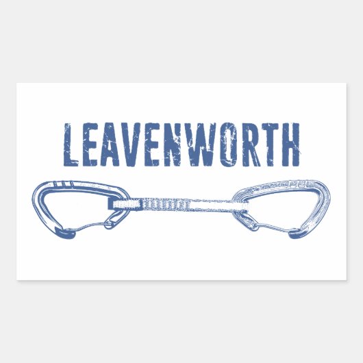Leavenworth Klettergurte Quickdraw Rechteckiger Aufkleber (Vorderseite)