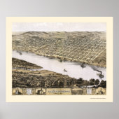 Leavenworth, KS Panoramic Map - 1869 Poster (Vorne)