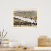 Leavenworth, KS Panoramic Map - 1869 Poster (Küche)