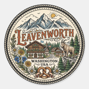 Leavenworth USA Runder Aufkleber