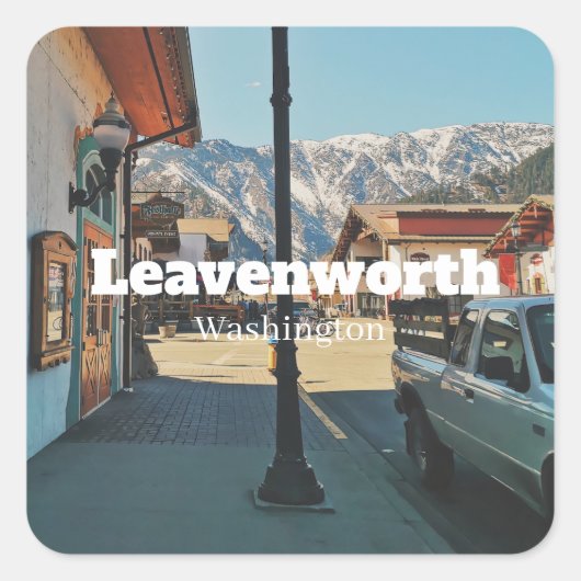 Leavenworth - Washington Quadratischer Aufkleber (Vorderseite)