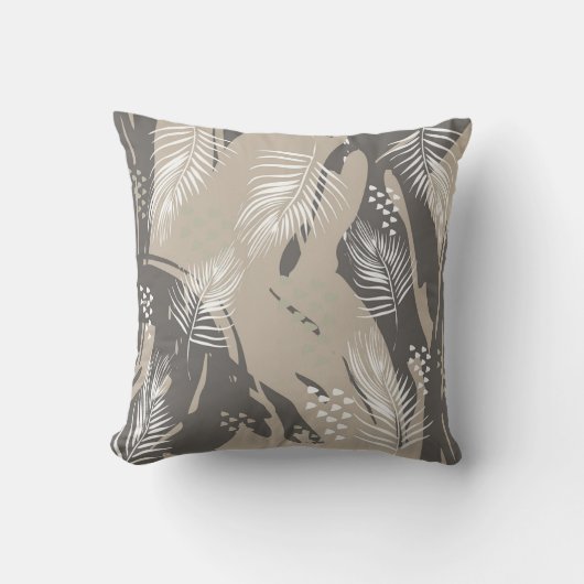 Leaves and gray pattern kissen (Vorderseite)