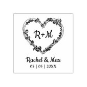 Leaves and Wildflowers Heart Gummistempel (Prägung)