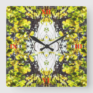 Leaves Blowing im Wind Quadratische Wanduhr