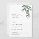 Leaves Greenery Watercolor Flowers Casual Wedding Einladung (Vorderseite)
