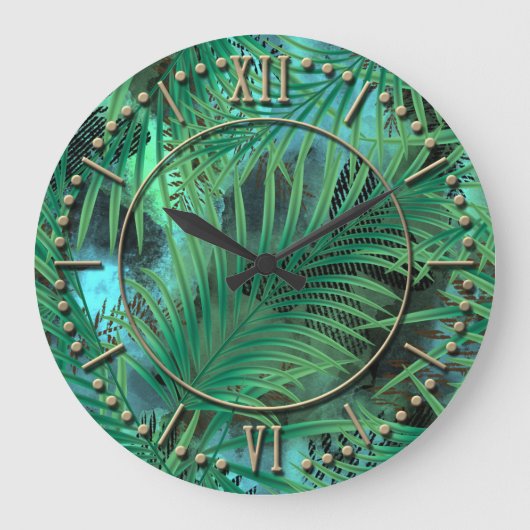 Leaves Große Wanduhr (Vorderseite)