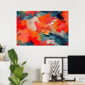 Leaves In The Wind – Abstract Autumn Motion Poster (Heimbüro)