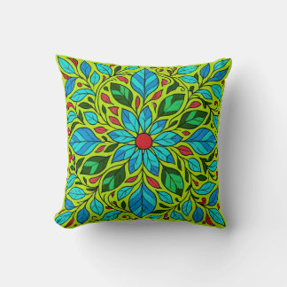 Leaves Mandala Design Kissen