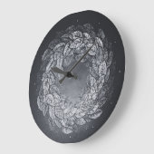 leaves prints in circle große wanduhr (Winkel)