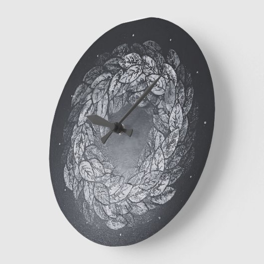 leaves prints in circle große wanduhr (Winkel)