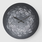 leaves prints in circle große wanduhr (Vorderseite)