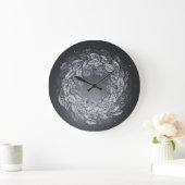 leaves prints in circle große wanduhr (Zuhause)